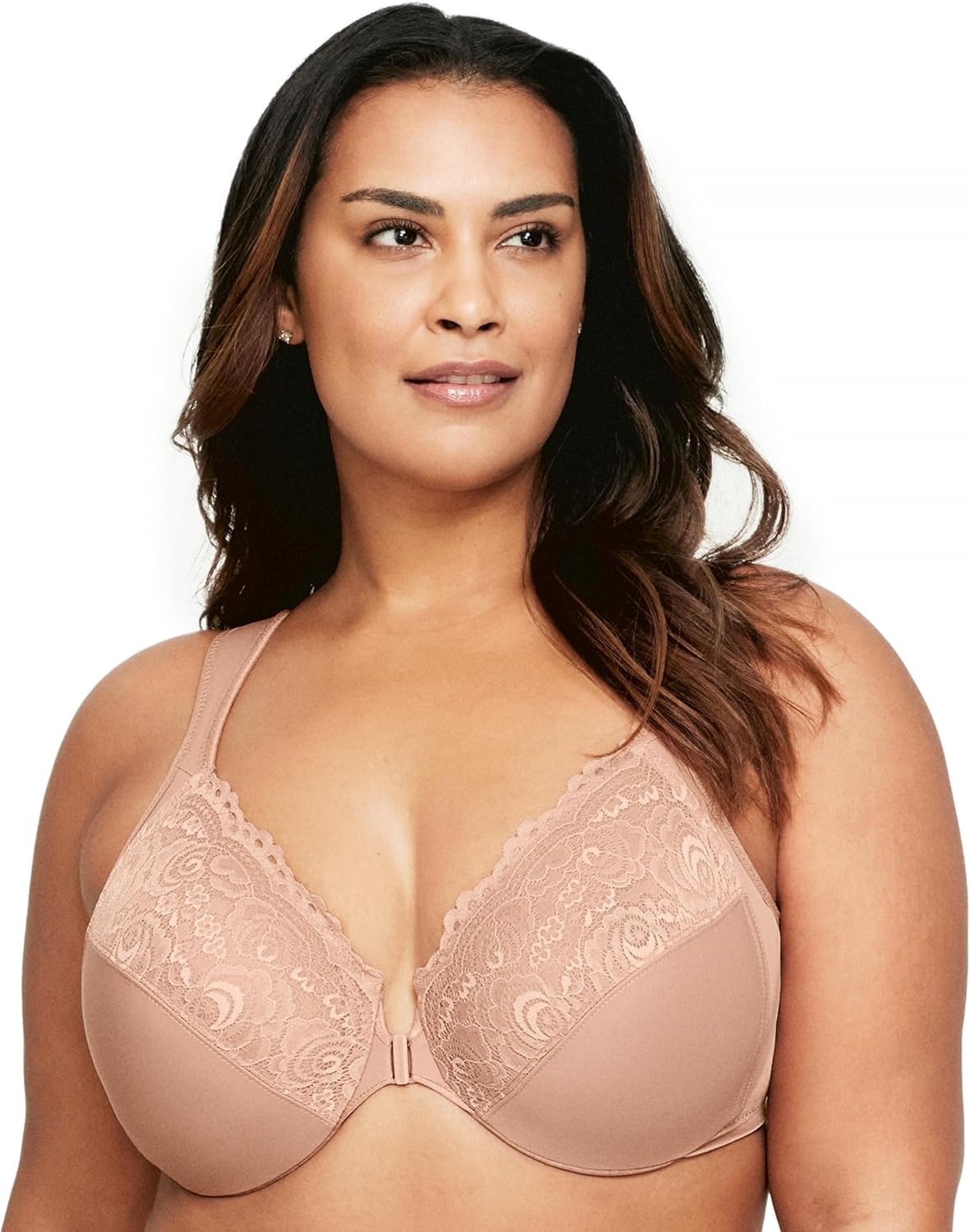 image:imageGlamorise Full Figure Plus Size Wonderwire FrontClosure Bra Underwire 1245Cappuccino