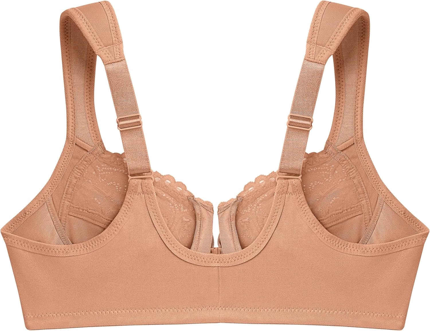 image:imageGlamorise Full Figure Plus Size Wonderwire FrontClosure Bra Underwire 1245Cappuccino