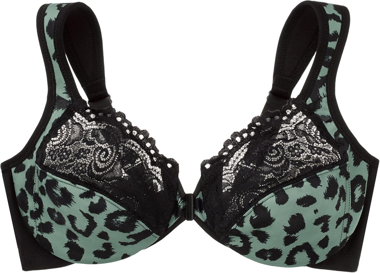 image:imageGlamorise Full Figure Plus Size Wonderwire FrontClosure Bra Underwire 1245Centennial Leopard