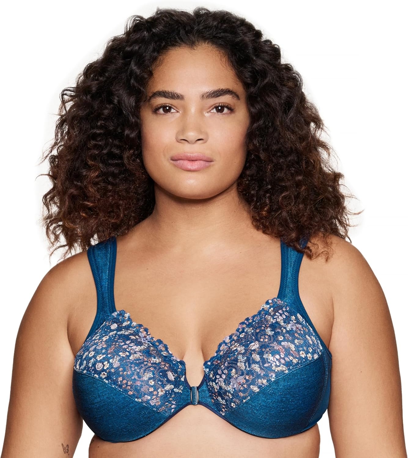image:imageGlamorise Full Figure Plus Size Wonderwire FrontClosure Bra Underwire 1245Dark Wash Denim