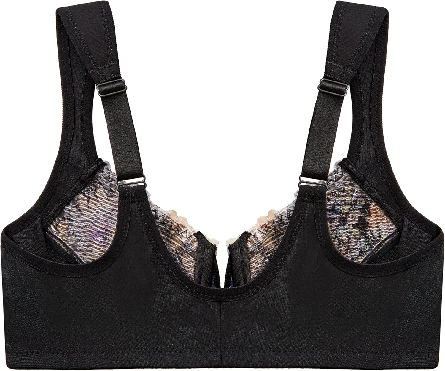 image:imageGlamorise Full Figure Plus Size Wonderwire FrontClosure Bra Underwire 1245Floral Print