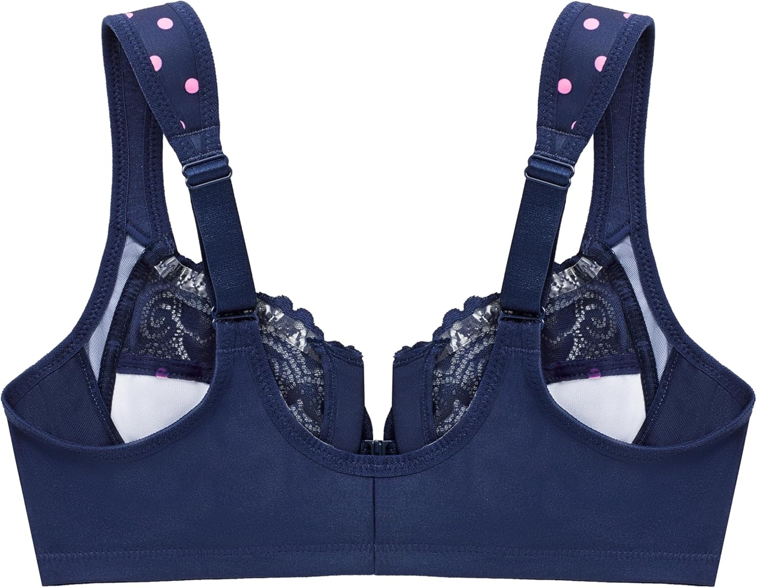 image:imageGlamorise Full Figure Plus Size Wonderwire FrontClosure Bra Underwire 1245Navy Print