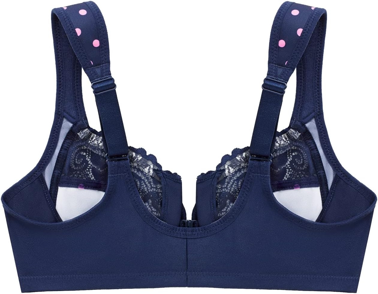 image:imageGlamorise Full Figure Plus Size Wonderwire FrontClosure Bra Underwire 1245Navy Print
