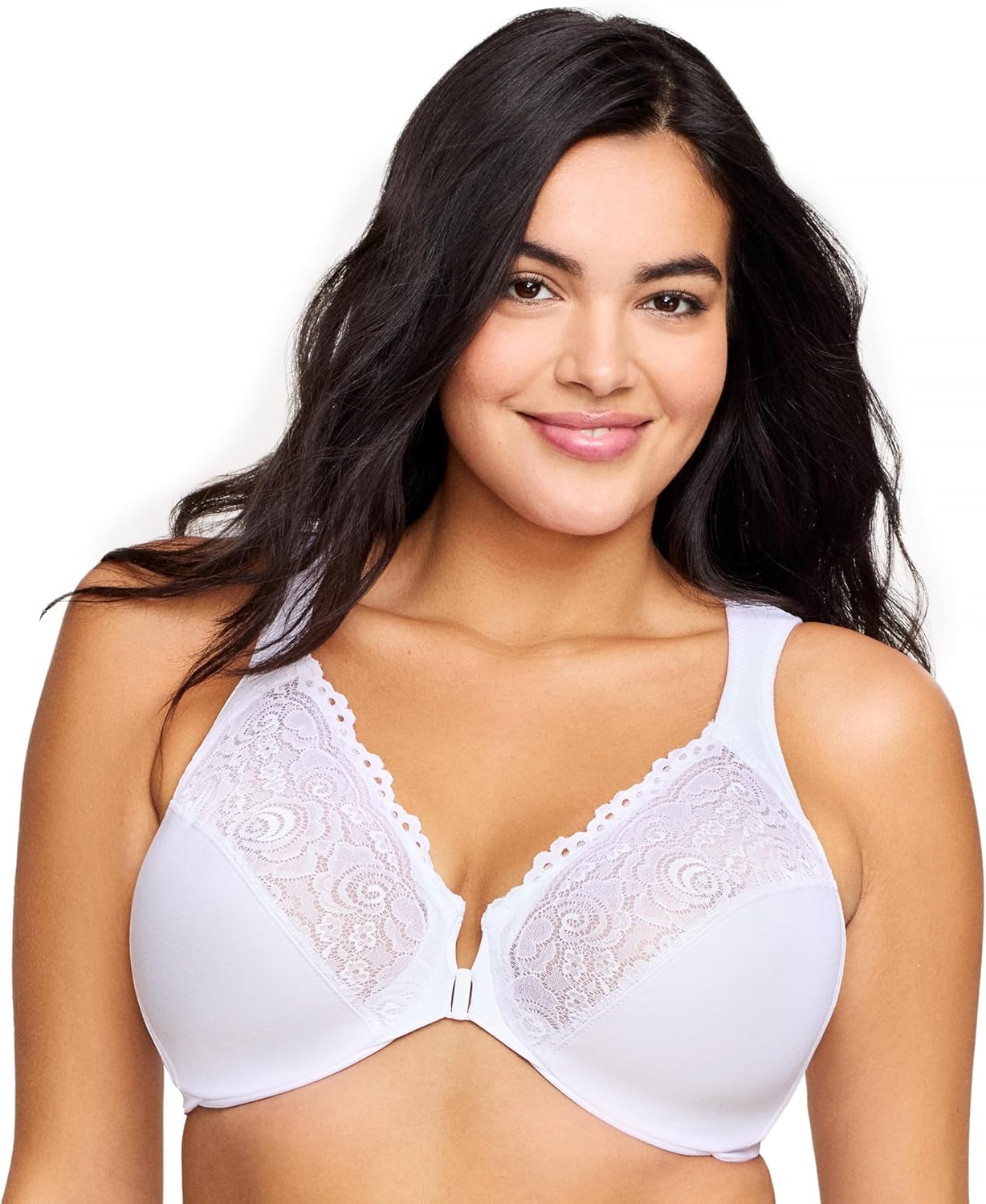 image:imageGlamorise Full Figure Plus Size Wonderwire FrontClosure Bra Underwire 1245White