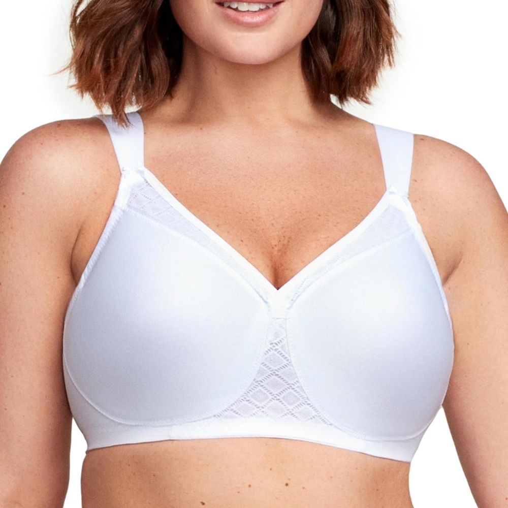 image:imageGlamorise womens Magiclift Seamless Tshirt Bra Wirefree 1080White