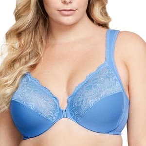 image:imageGlamorise Full Figure Plus Size Wonderwire FrontClosure Bra Underwire 1245Blue