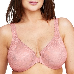 image:imageGlamorise Womens Wonderwire Lace FrontClosure Underwire 9245Apricot