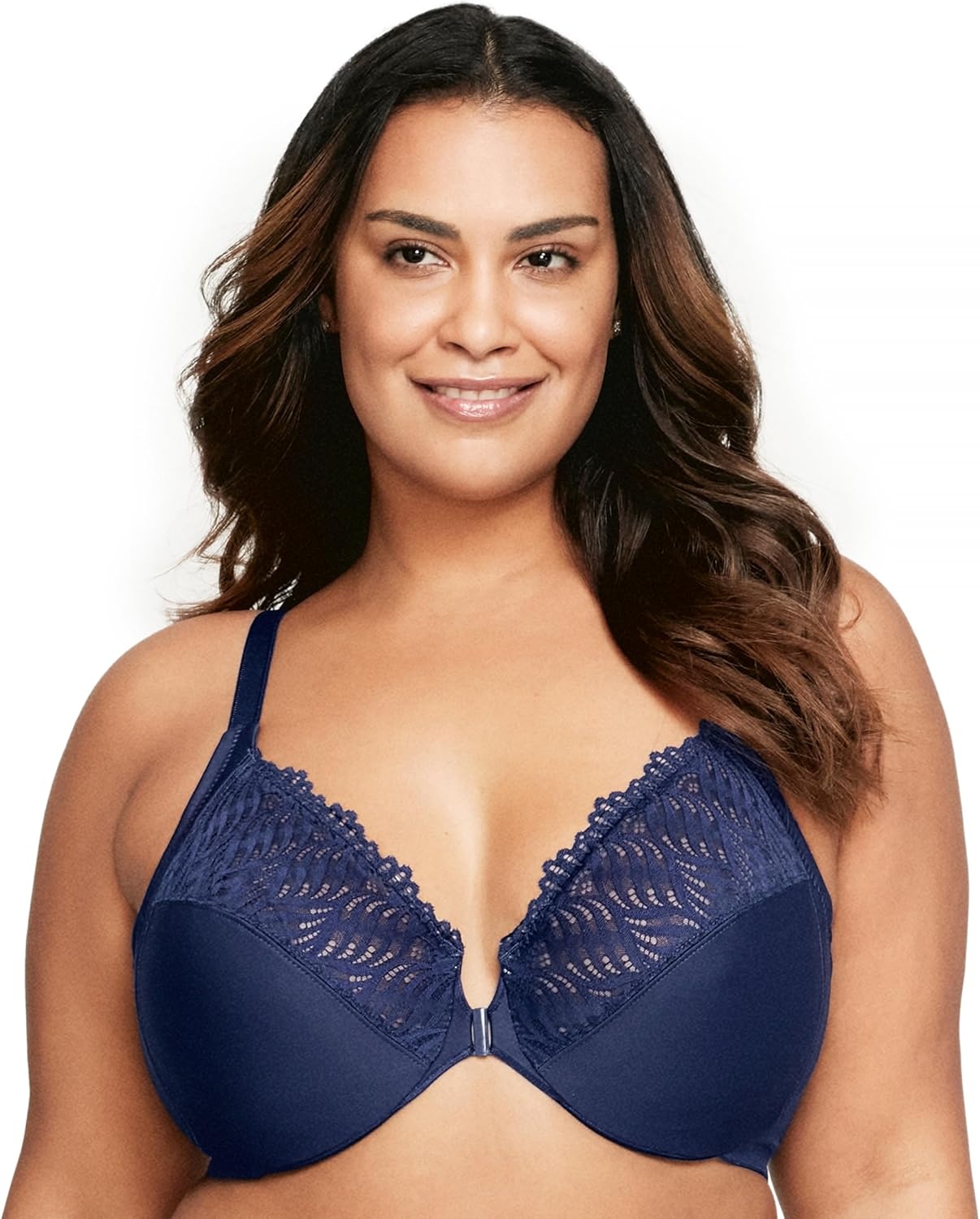 image:imageGlamorise Womens FrontClose TBack Wonderwire Underwire 1246Blue