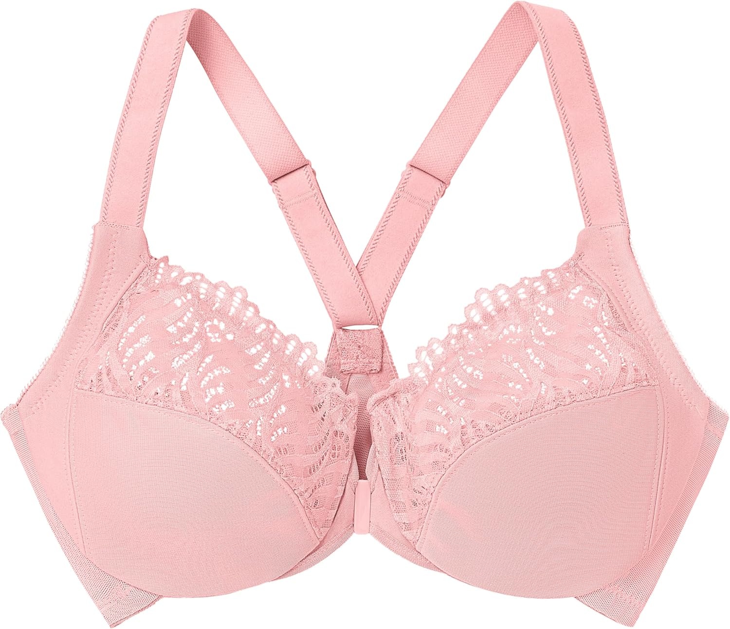 image:imageGlamorise Womens FrontClose TBack Wonderwire Underwire 1246Pink Blush