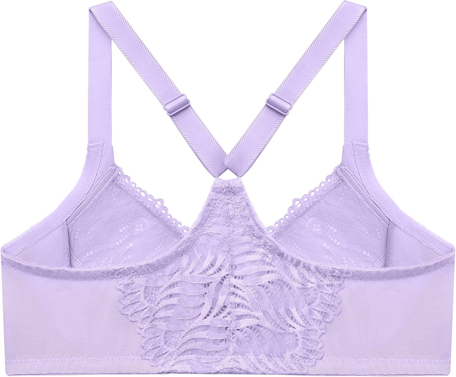 image:imageGlamorise Womens FrontClose TBack Wonderwire Underwire 1246Soft Lilac