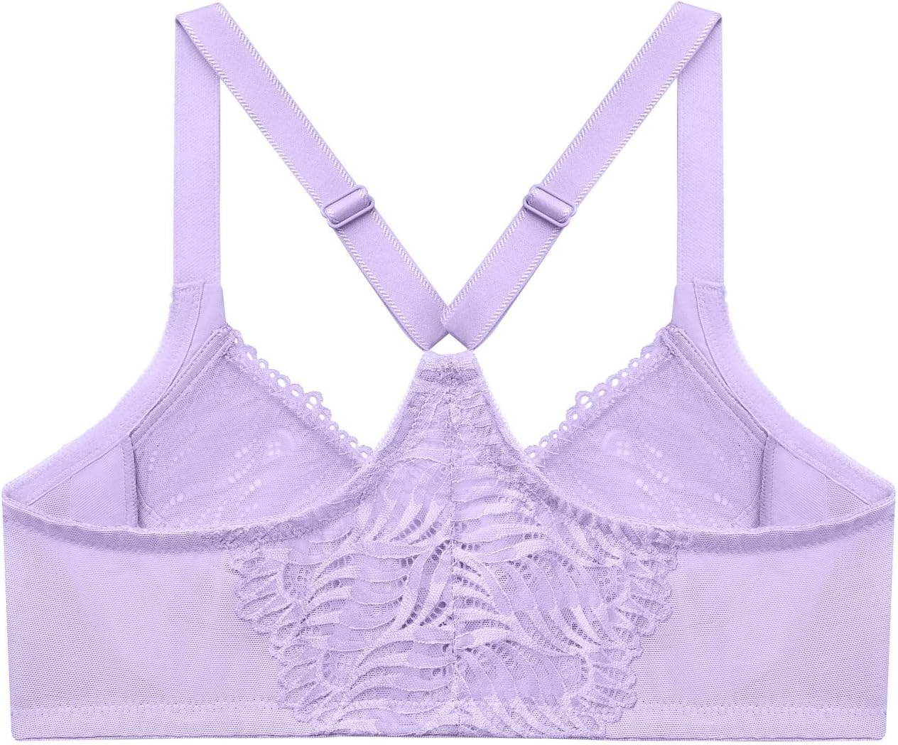 image:imageGlamorise Womens FrontClose TBack Wonderwire Underwire 1246Soft Lilac