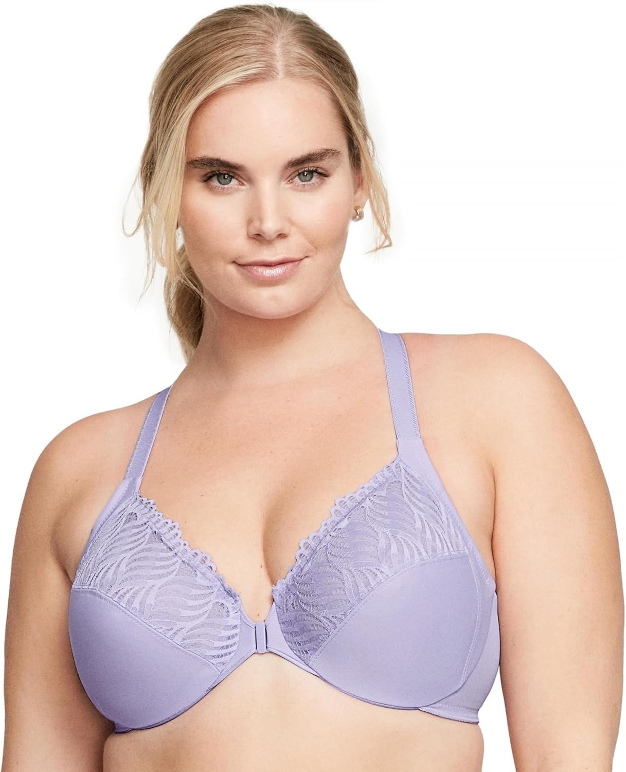 image:imageGlamorise Womens FrontClose TBack Wonderwire Underwire 1246Soft Lilac