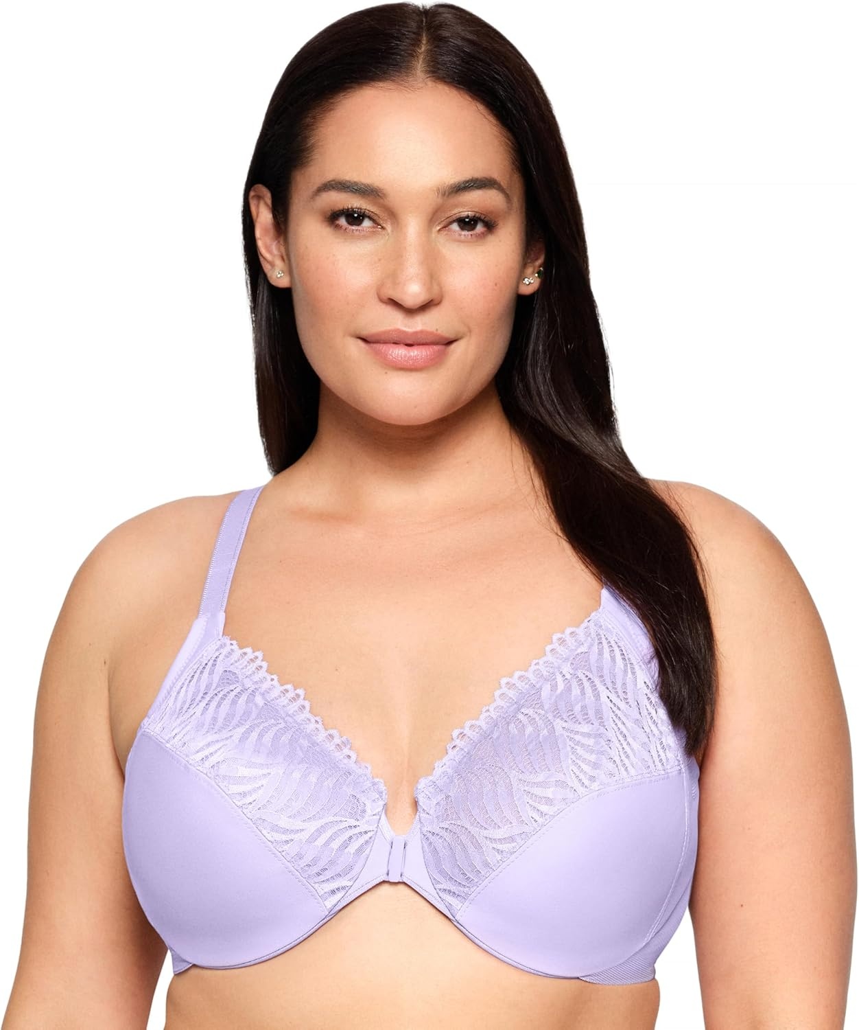 image:imageGlamorise Womens FrontClose TBack Wonderwire Underwire 1246Soft Lilac