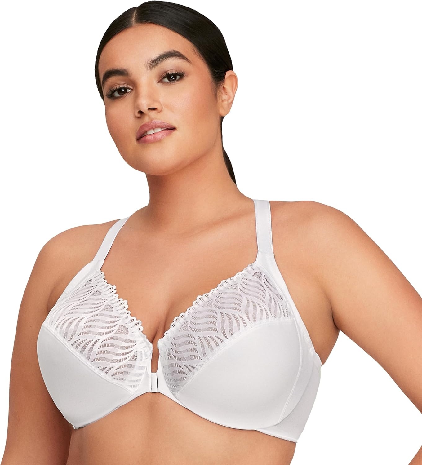 image:imageGlamorise Womens FrontClose TBack Wonderwire Underwire 1246White