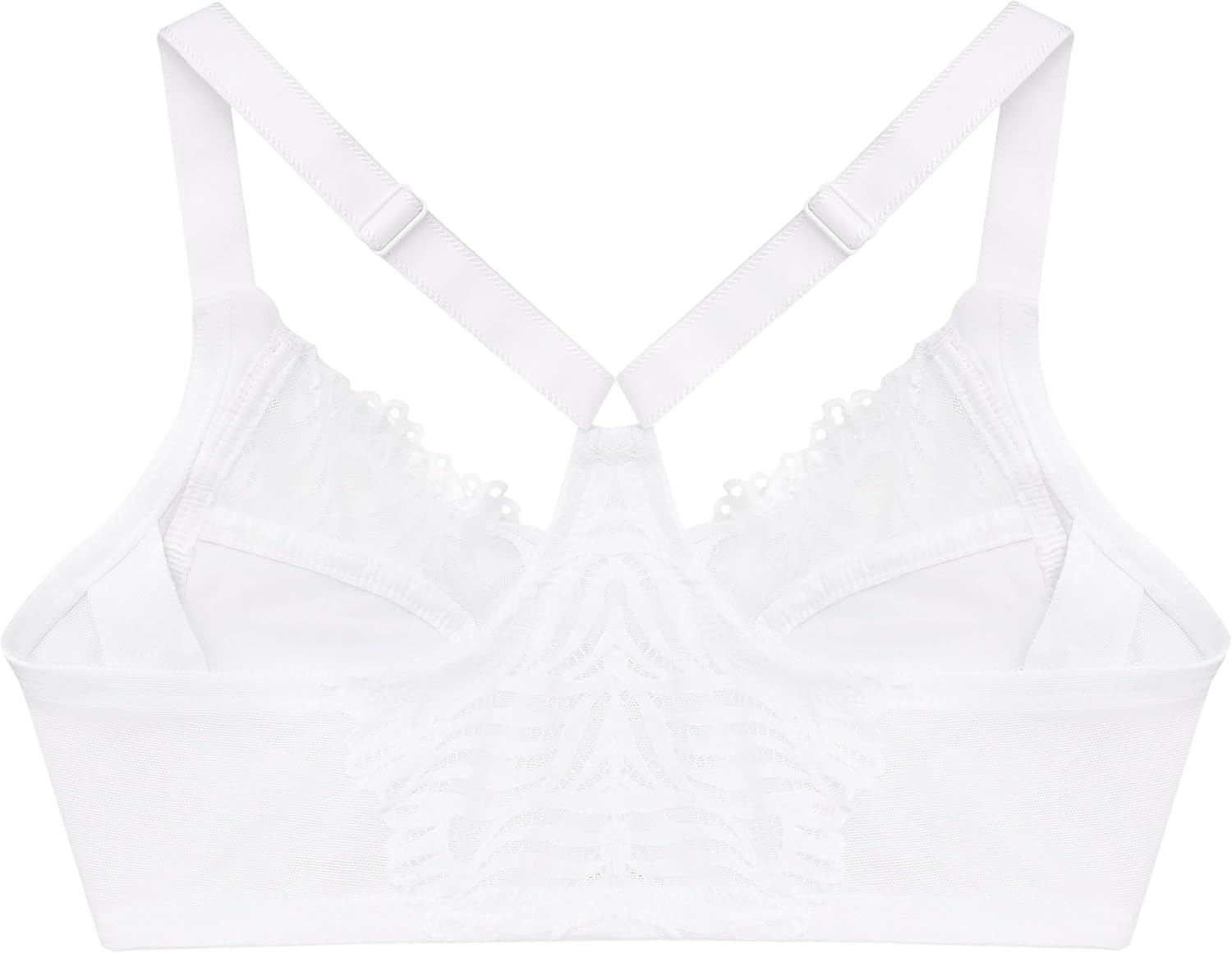 image:imageGlamorise Womens FrontClose TBack Wonderwire Underwire 1246White