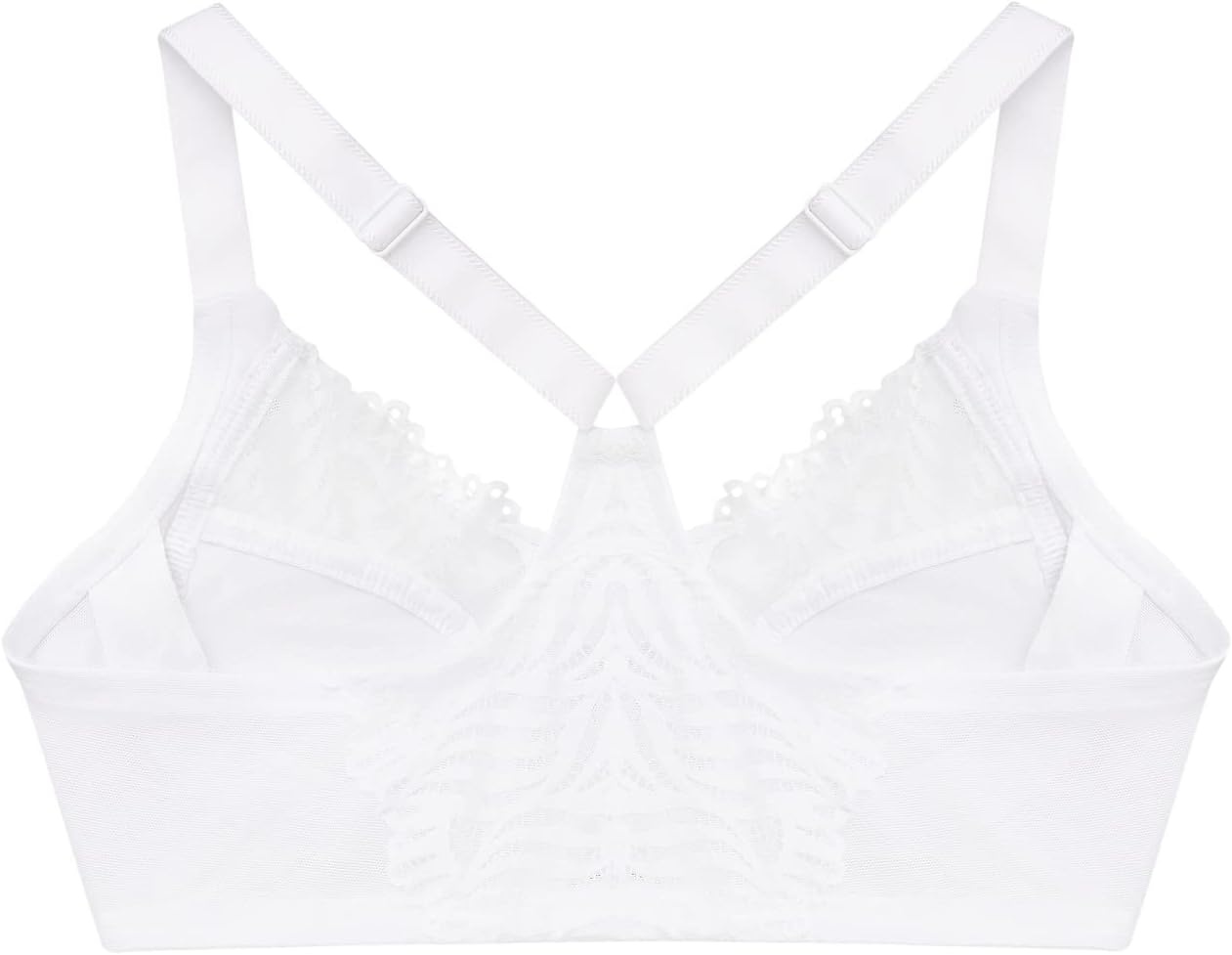 image:imageGlamorise Womens FrontClose TBack Wonderwire Underwire 1246White