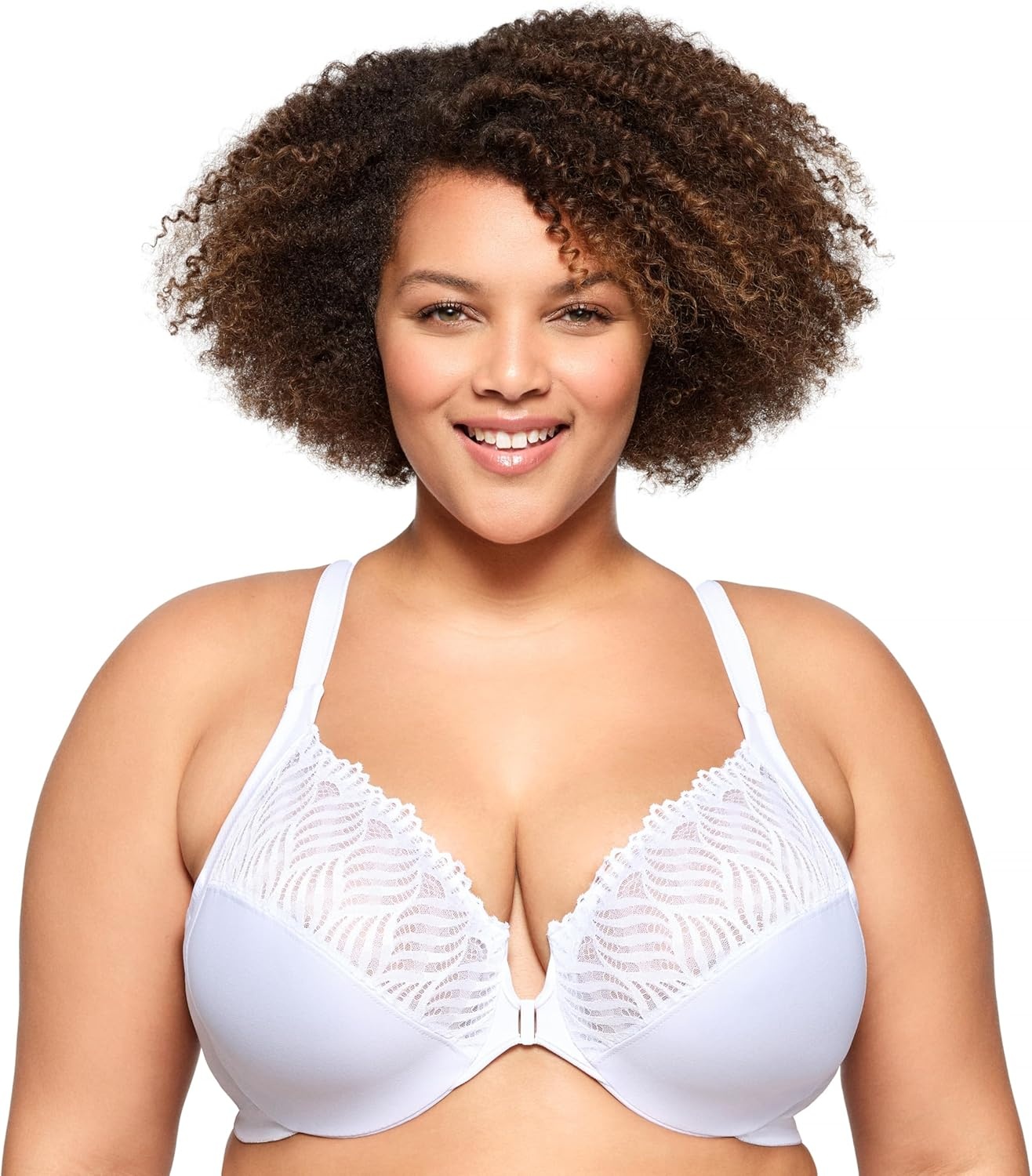image:imageGlamorise Womens FrontClose TBack Wonderwire Underwire 1246White