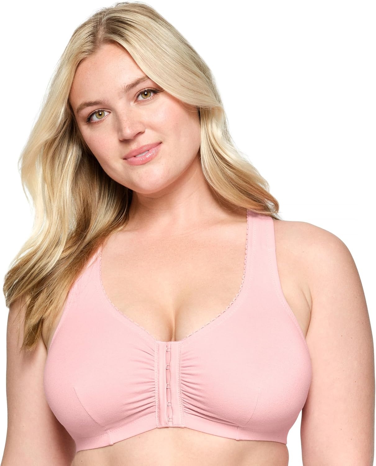 image:imageGlamorise Womens FrontClosure Cotton TBack Wirefree 1908Pink Blush