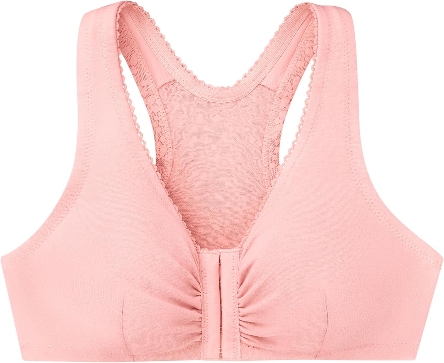 image:imageGlamorise Womens FrontClosure Cotton TBack Wirefree 1908Pink Blush