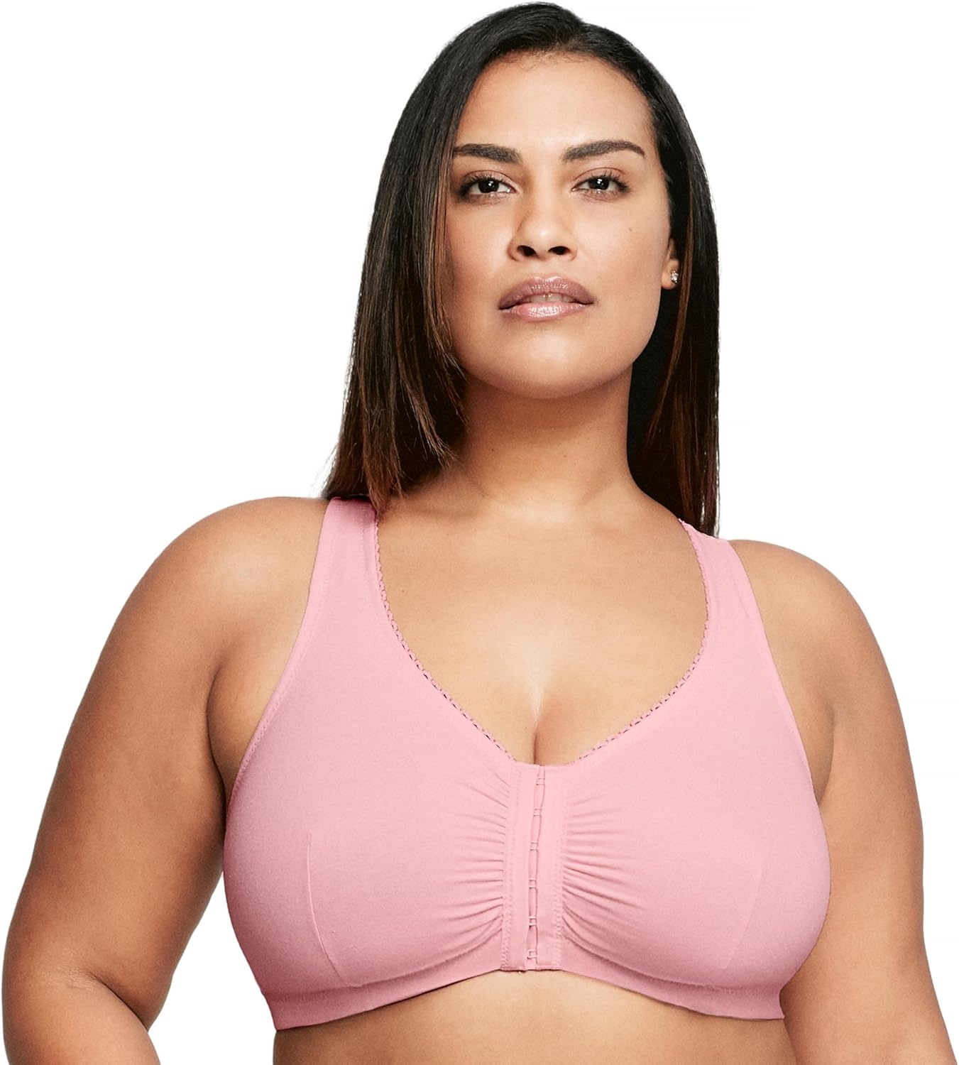 image:imageGlamorise Womens FrontClosure Cotton TBack Wirefree 1908Pink Blush