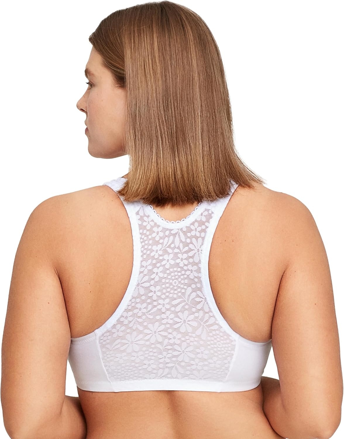 image:imageGlamorise Womens FrontClosure Cotton TBack Wirefree 1908White