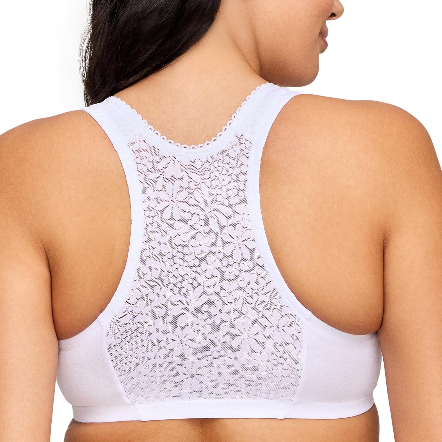 image:imageGlamorise Womens FrontClosure Cotton TBack Wirefree 1908White