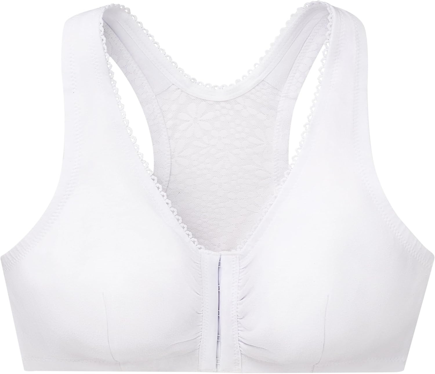 image:imageGlamorise Womens FrontClosure Cotton TBack Wirefree 1908White