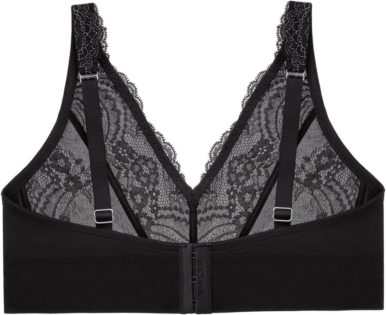 image:imageGlamorise Womens Lace Plunge Bralette Wirefree 7013Black