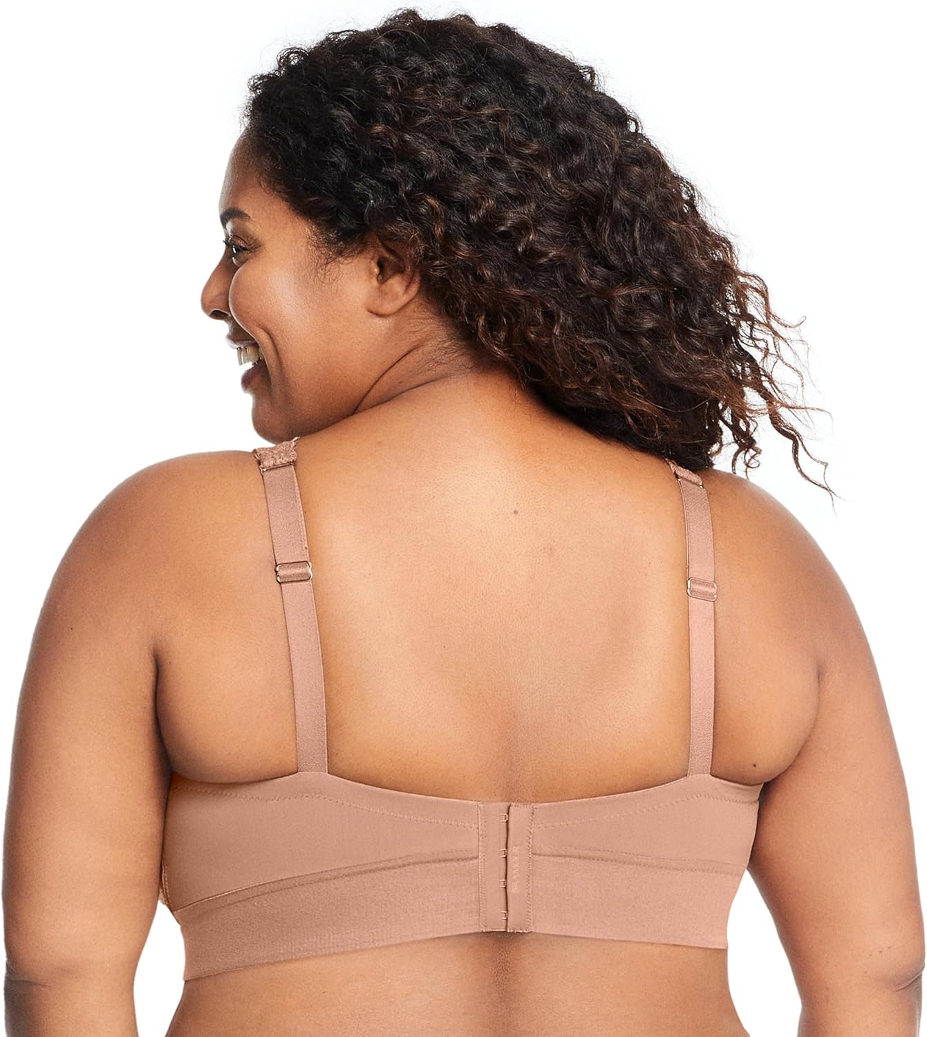 image:imageGlamorise Womens Lace Plunge Bralette Wirefree 7013Cappuccino