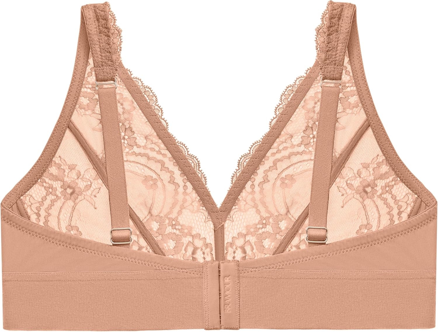 image:imageGlamorise Womens Lace Plunge Bralette Wirefree 7013Cappuccino