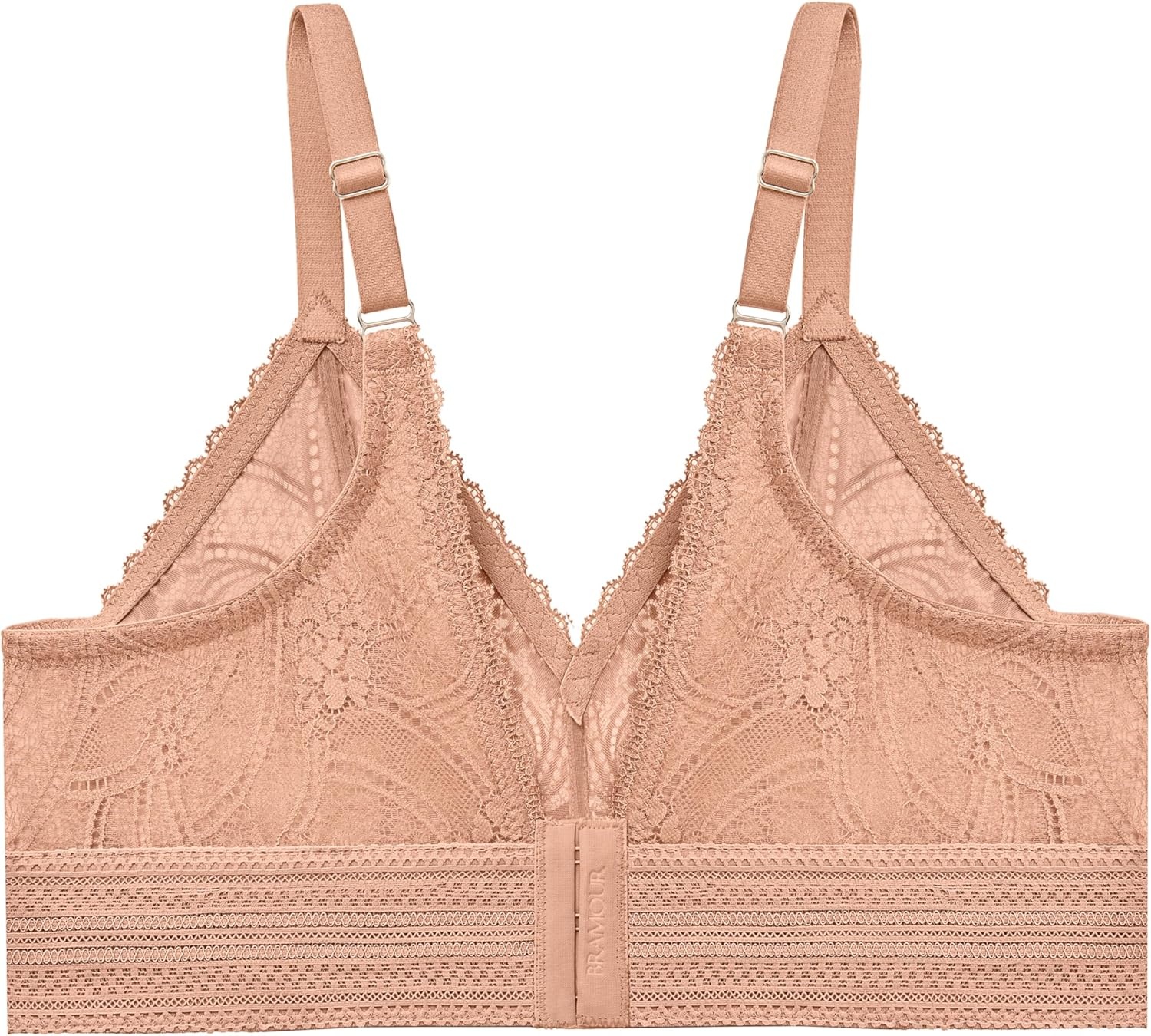 image:imageGlamorise Womens Luxe Lace Bralette Wirefree 7012Cappuccino