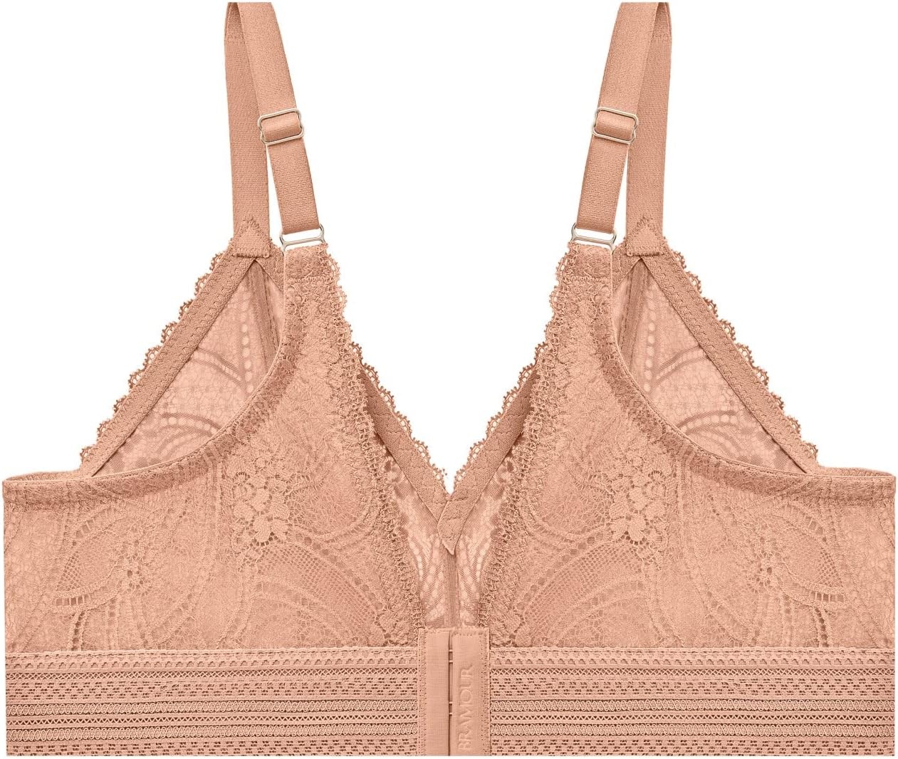 image:imageGlamorise Womens Luxe Lace Bralette Wirefree 7012Cappuccino