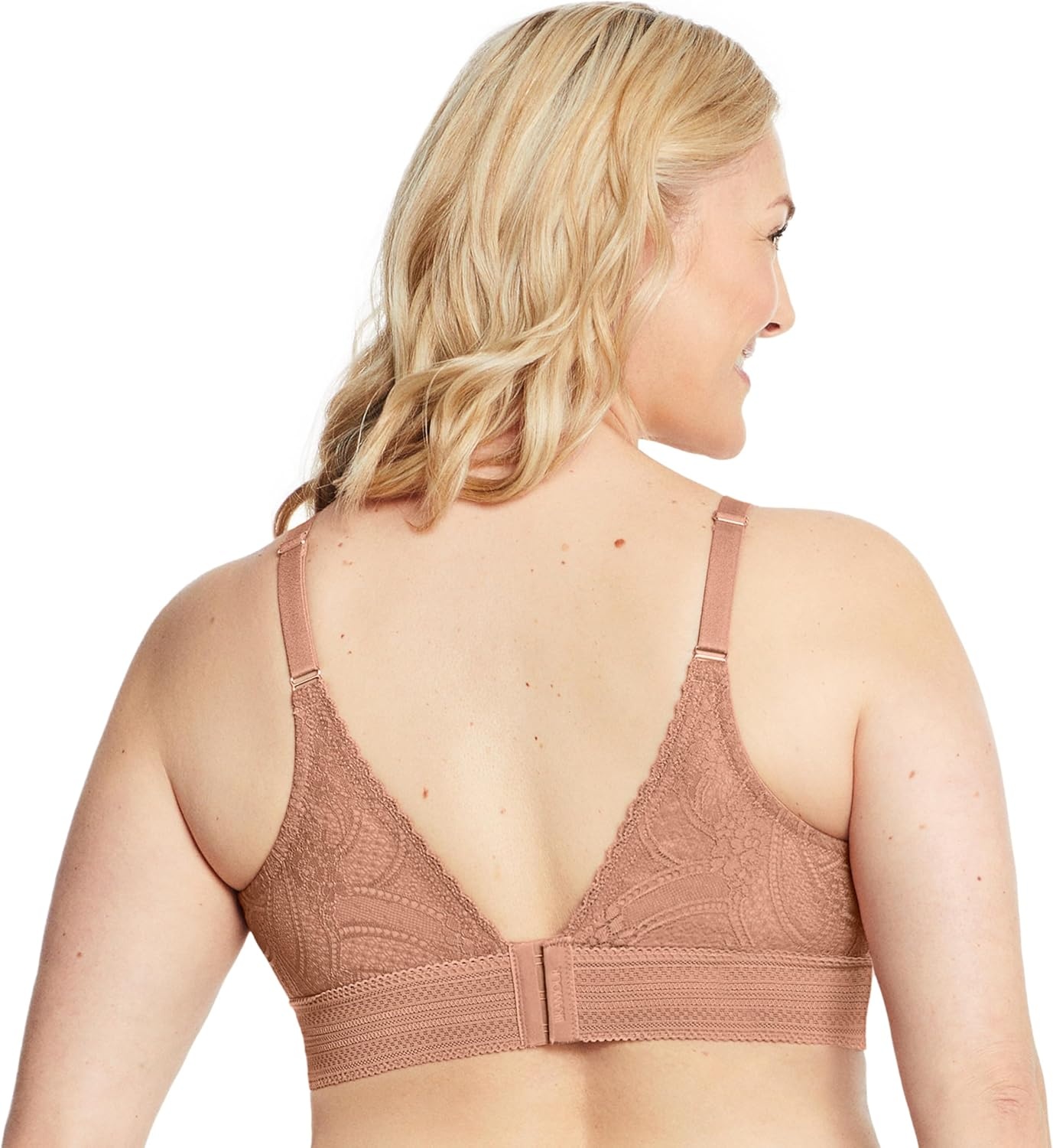 image:imageGlamorise Womens Luxe Lace Bralette Wirefree 7012Cappuccino