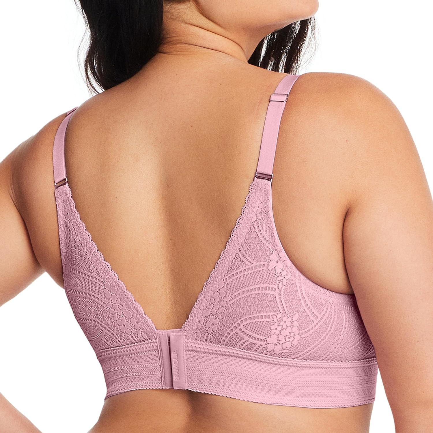 image:imageGlamorise Womens Luxe Lace Bralette Wirefree 7012Mauve