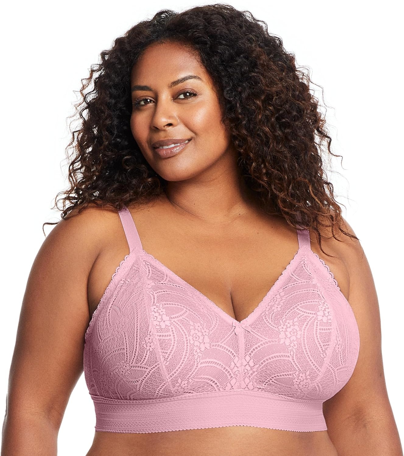 image:imageGlamorise Womens Luxe Lace Bralette Wirefree 7012Mauve