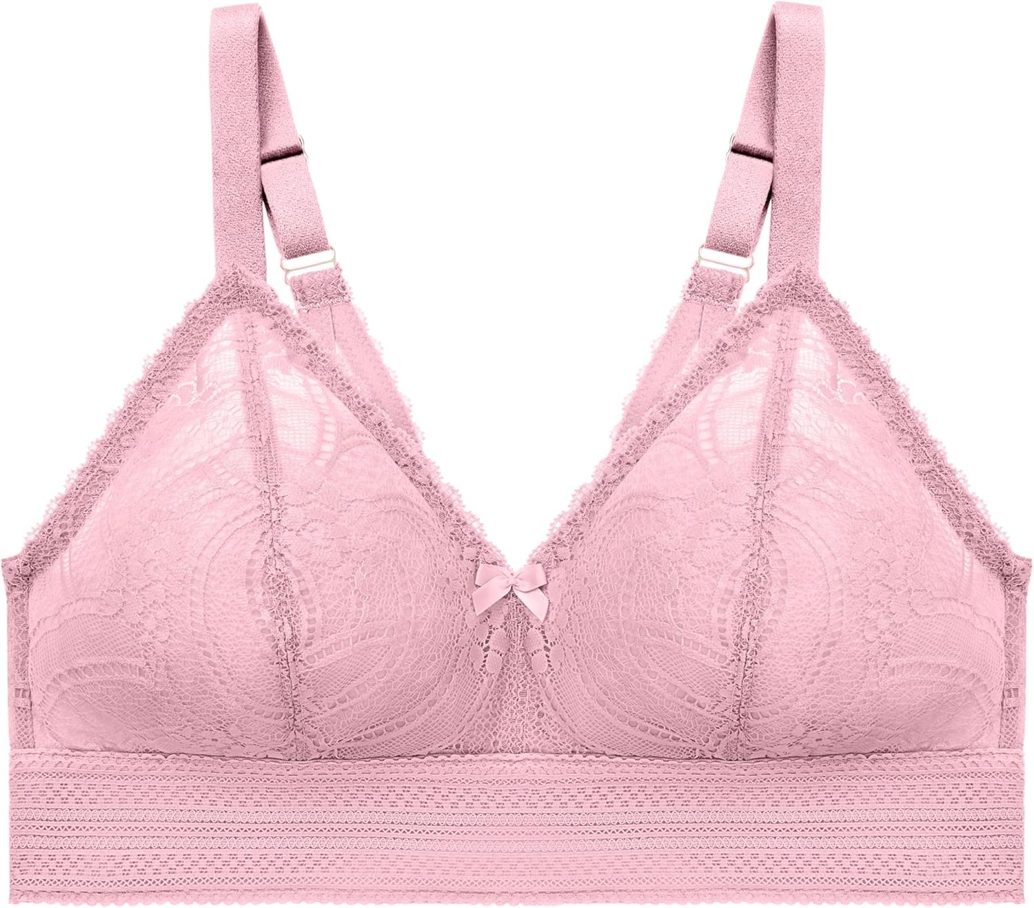 image:imageGlamorise Womens Luxe Lace Bralette Wirefree 7012Mauve