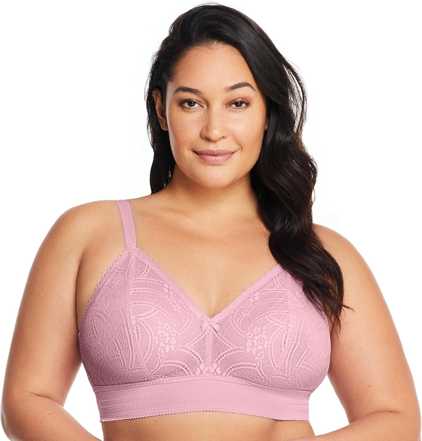 image:imageGlamorise Womens Luxe Lace Bralette Wirefree 7012Mauve