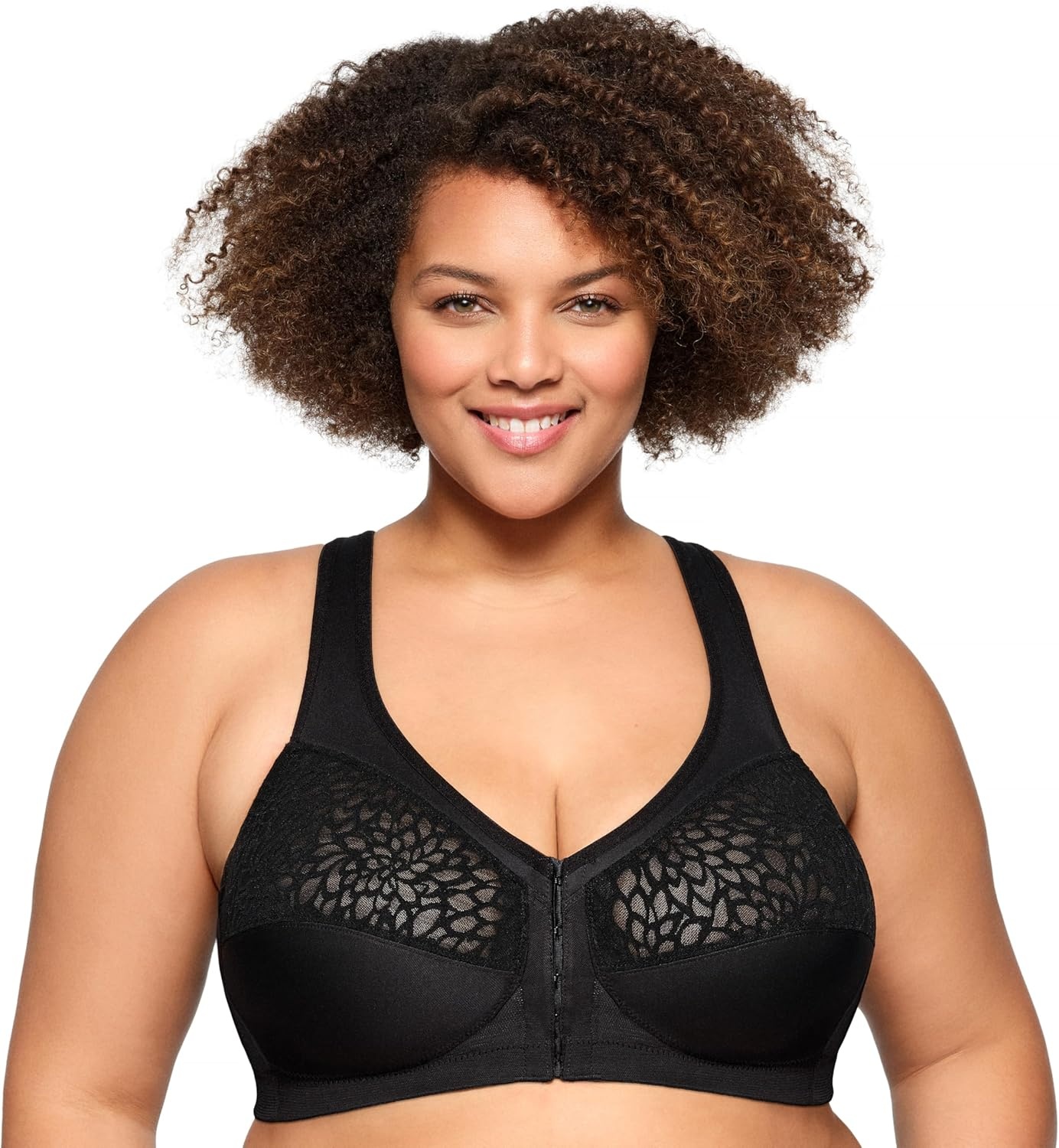 image:imageGlamorise Womens MagicLift Racerback Bra Wirefree 1206Black