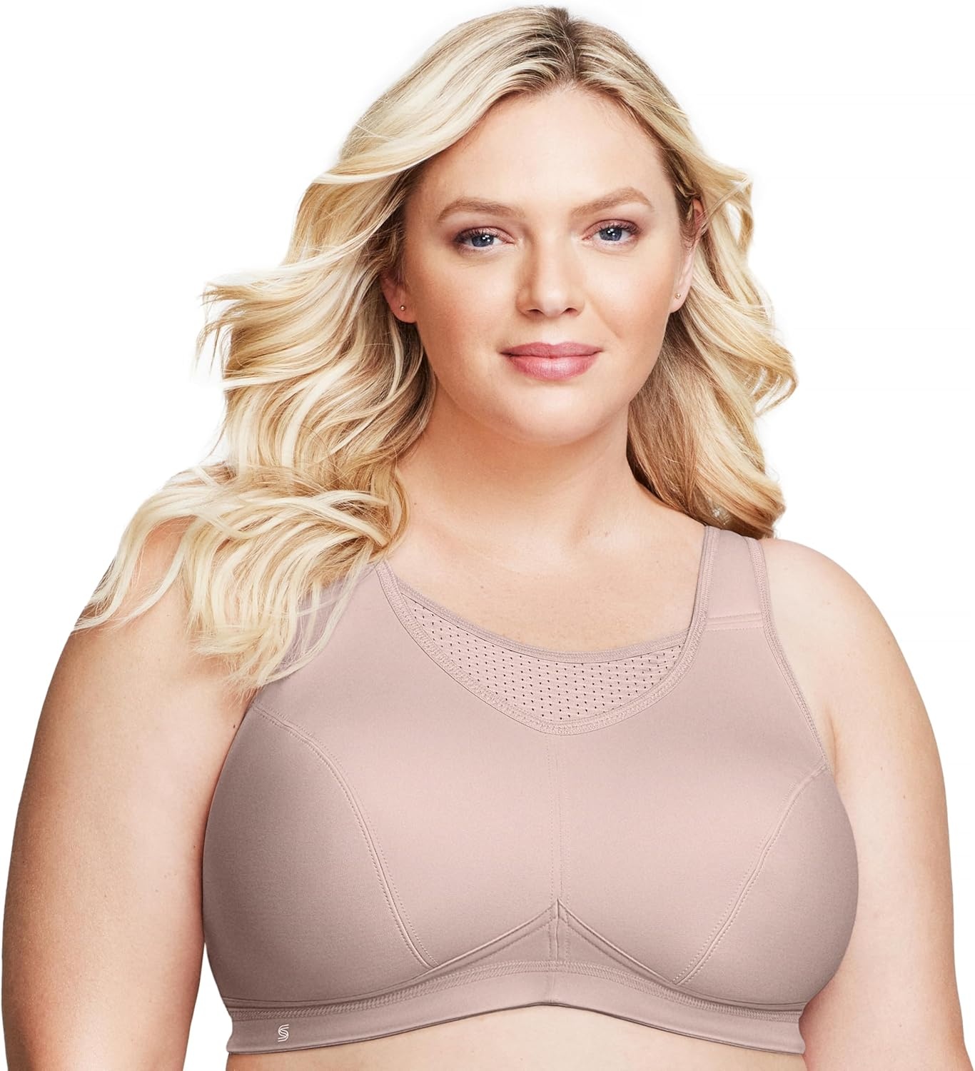 image:imageGlamorise Womens NoBounce Camisole Sports Bra Wirefree 1067Rose Tan