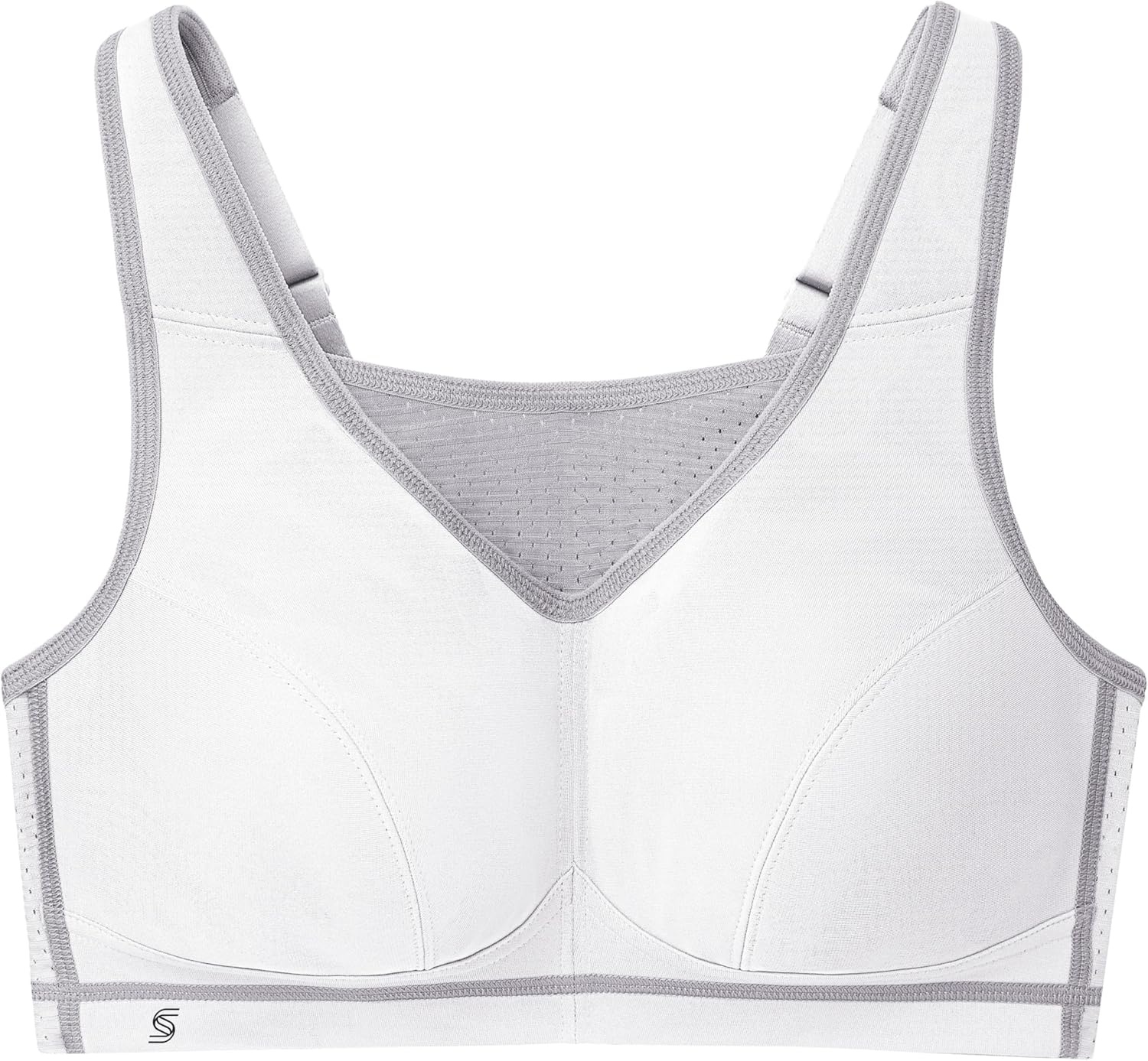 image:imageGlamorise Womens NoBounce Camisole Sports Bra Wirefree 1067WhiteGray