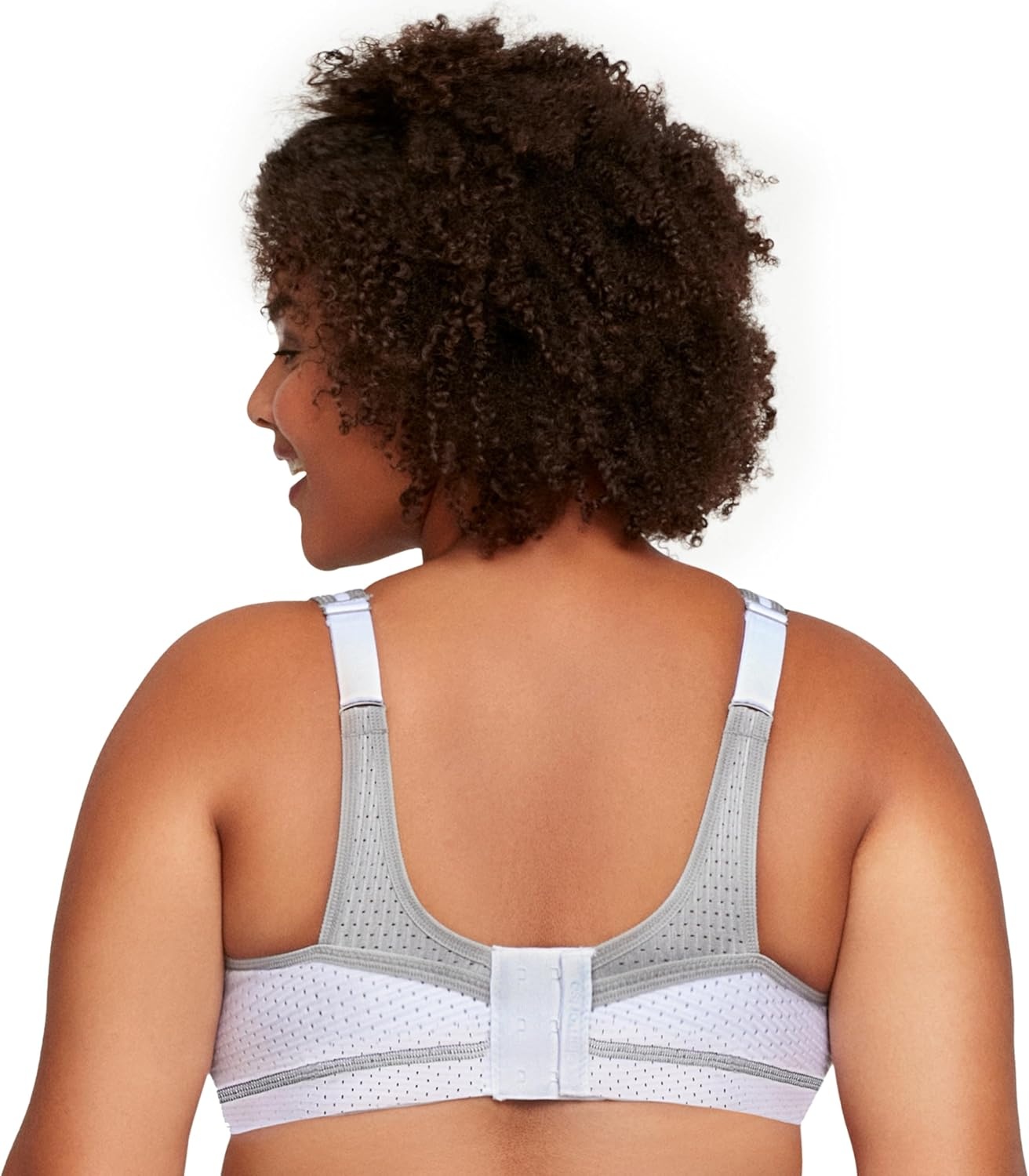 image:imageGlamorise Womens NoBounce Camisole Sports Bra Wirefree 1067WhiteGray