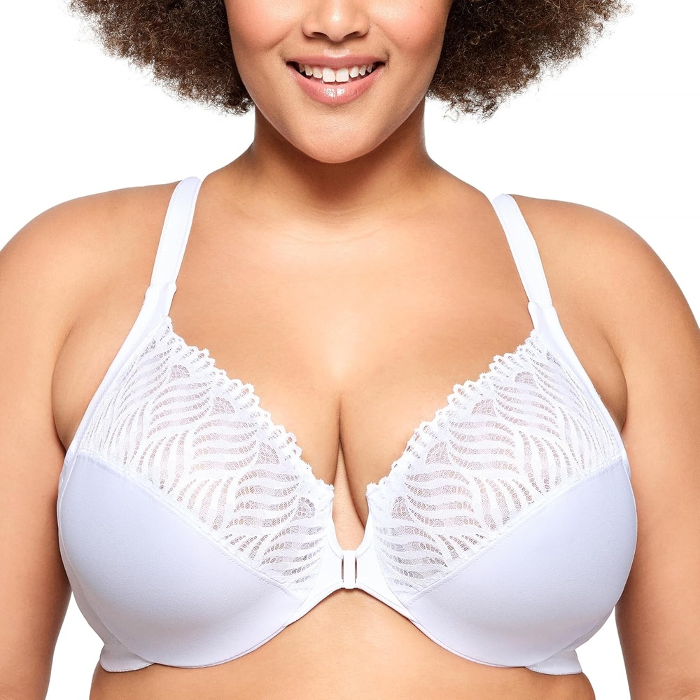 image:imageGlamorise Womens FrontClose TBack Wonderwire Underwire 1246White