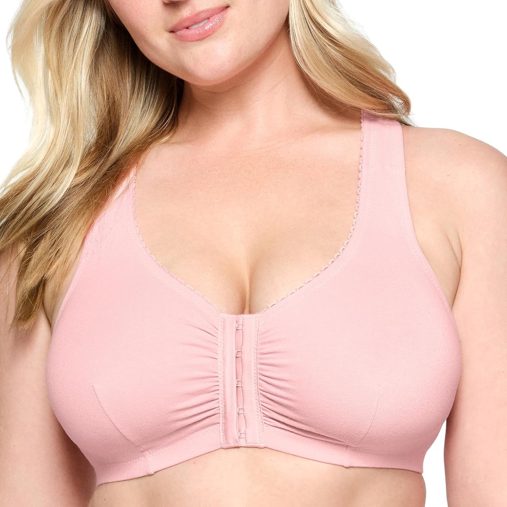 image:imageGlamorise Womens FrontClosure Cotton TBack Wirefree 1908Pink Blush