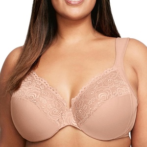 image:imageGlamorise Womens Low Cut Wonderwire Lace Bra Underwire 1240Cappuccino