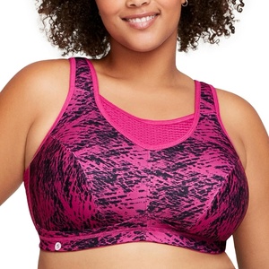 image:imageGlamorise Womens NoBounce Camisole Sports Bra Wirefree 1067Fuchsia Print